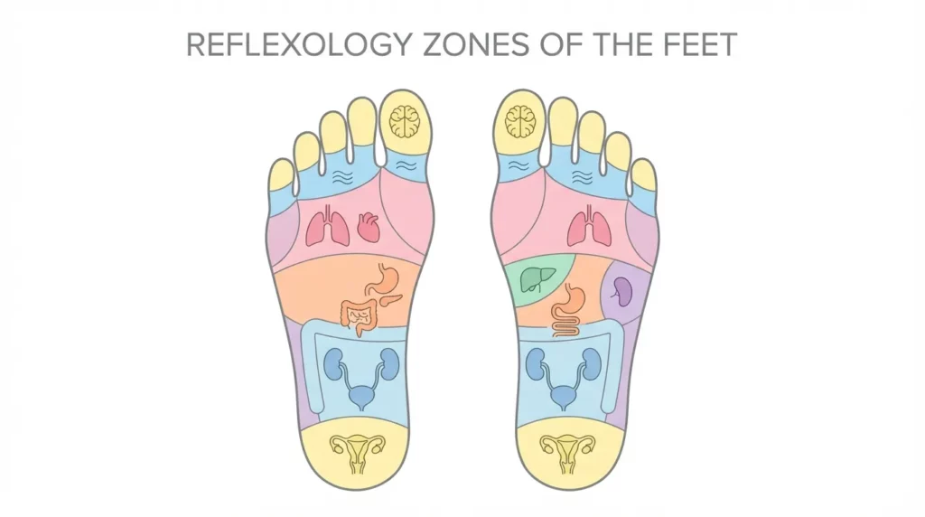 Réflexologie plantaire : Cartographie des pieds :  vos pieds reflètent votre corps entier