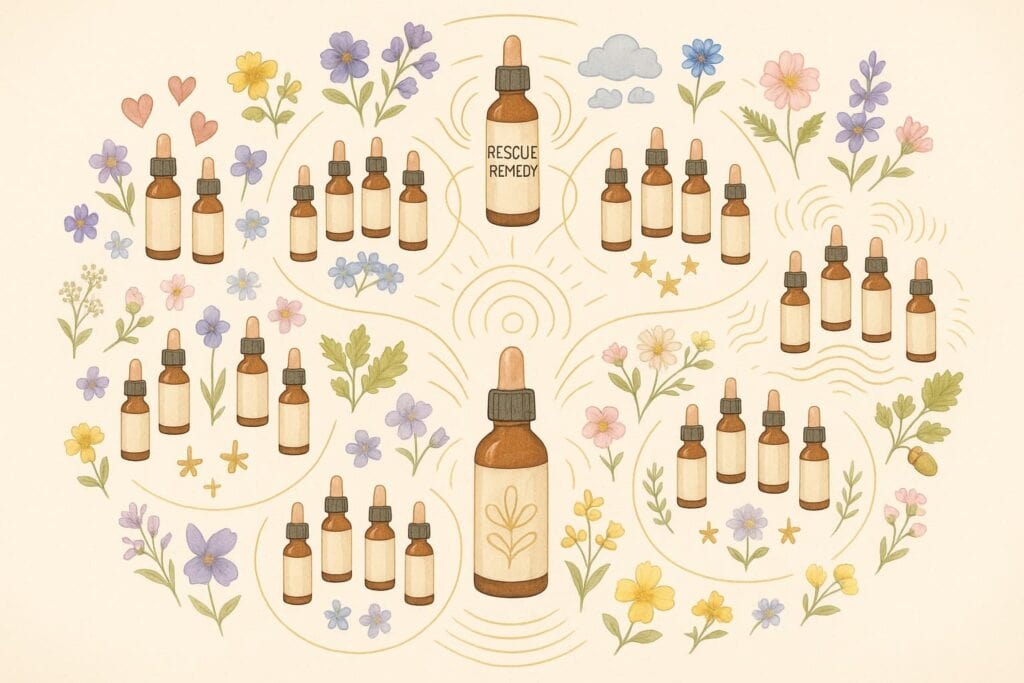 Fleurs de Bach : Elixirs floraux pour l'équilibre émotionnel : le système des Fleurs de Bach comprend 38 élixirs soigneusement sélectionnés, couvrant l'ensemble du spectre émotionnel humain.